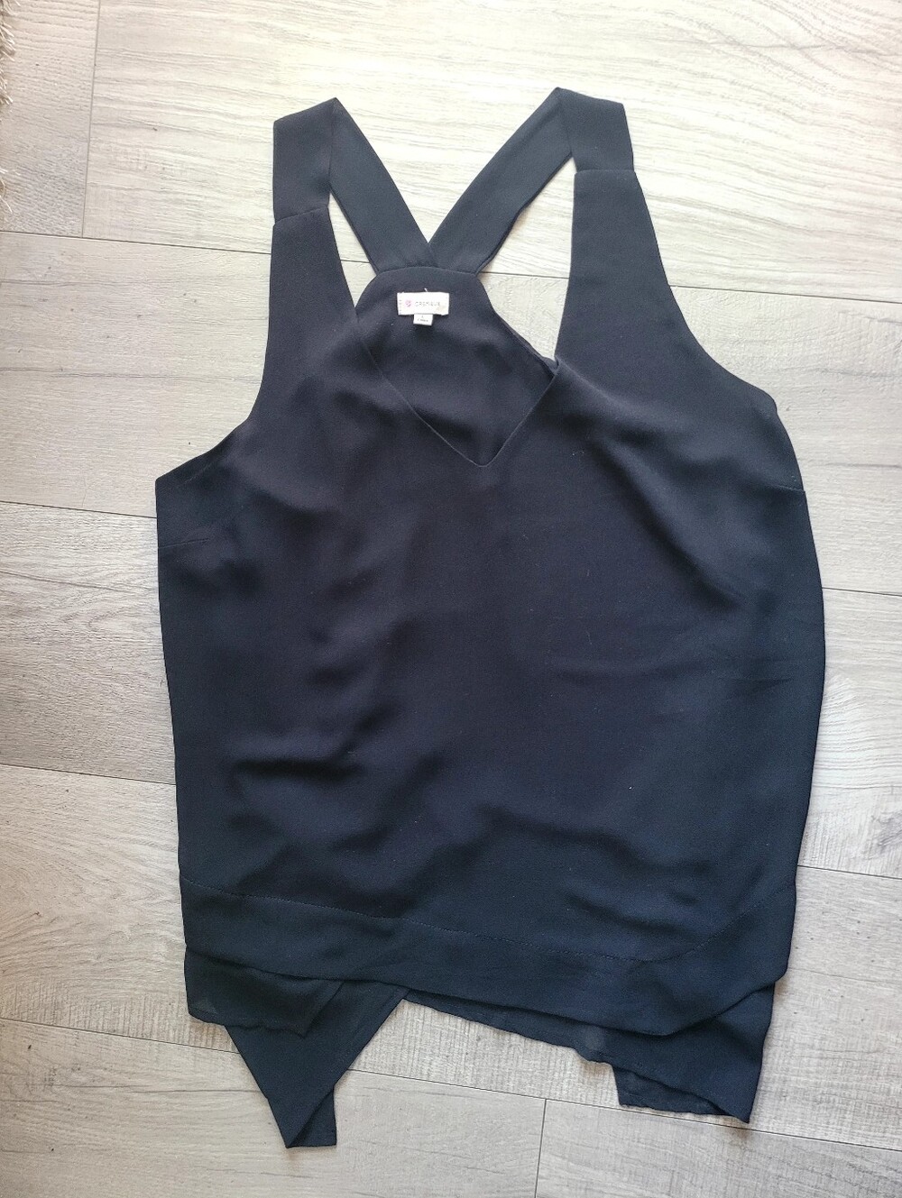 Daniel Cremieux Black V-Neck Racerback Tank